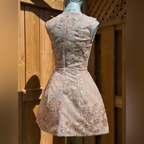 🆕 BRONX & BANCO 🧿 NWOT Violet Mini Dress, Gold & Champagne Sequin - Sz XS US 2 - Picture 7 of 15